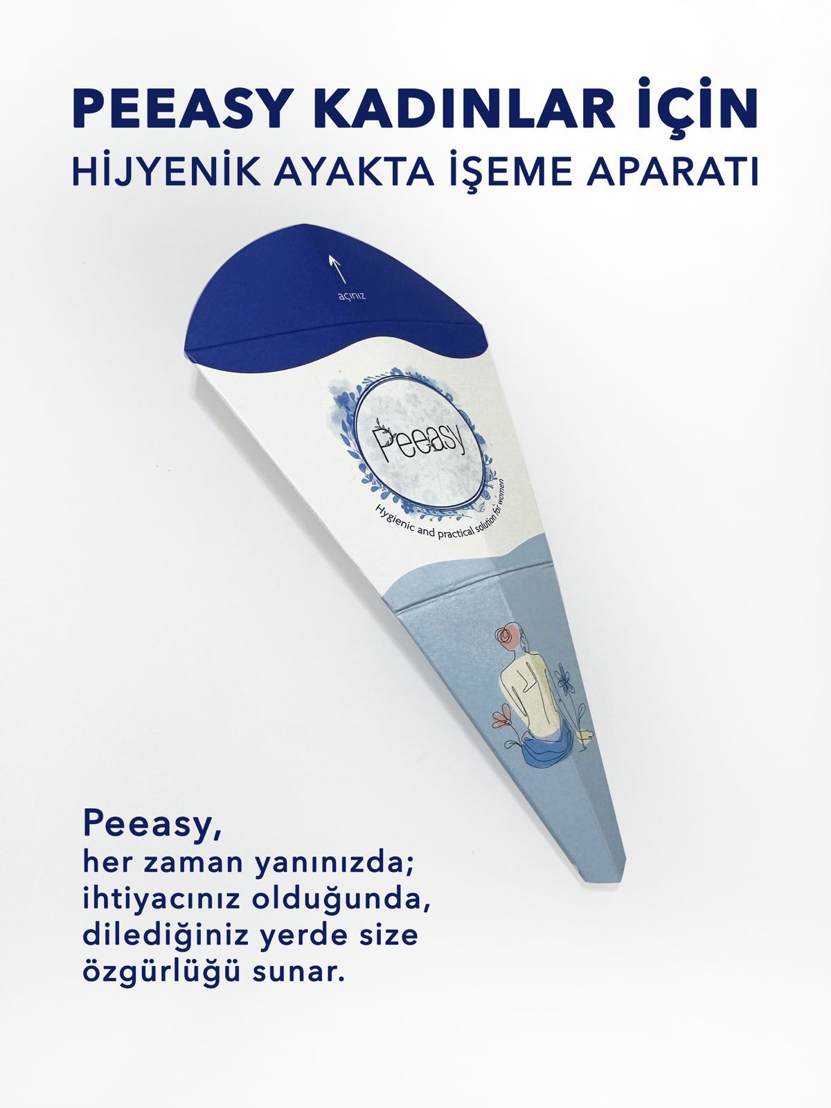 Peeasy 12’li Tek Kullanımlık Kadın Tuvalet Aparatı – Hijyenik, Temassız ve Taşınabilir