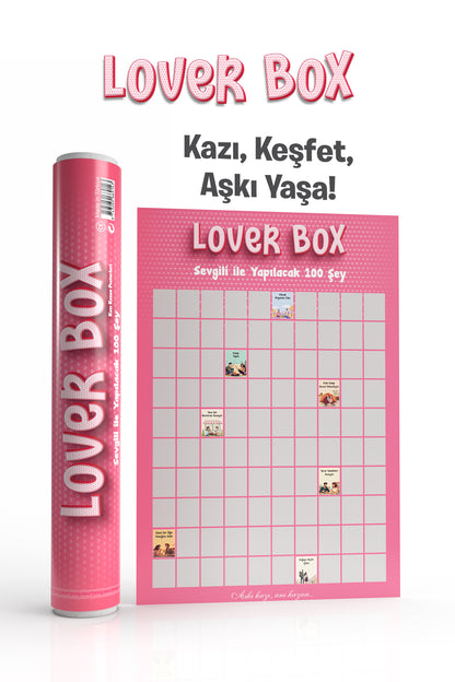 Loverbox Kazınabilir Poster – Sevgiliyle Yapılacak 100 Şey | Çiftlere Özel Romantik Aktivite Posteri