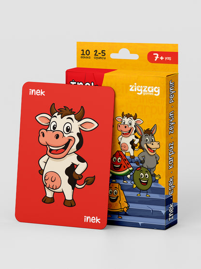 İnek – Eşek – Karpuz – Zeytin – Peynir | Hız, Refleks ve Eğlence Kart Oyunu | 7+ Çocuk & Aile Oyunu