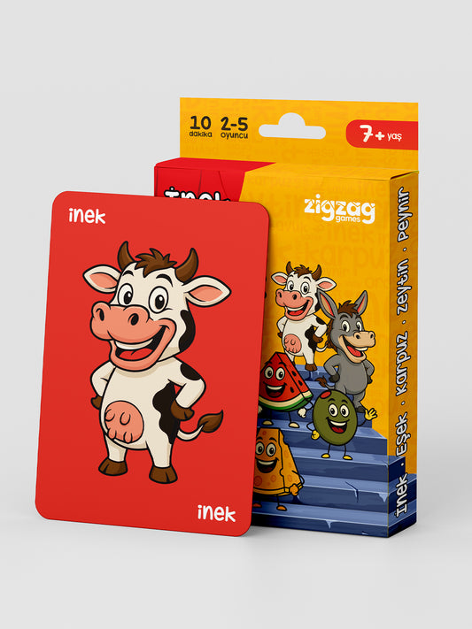 İnek – Eşek – Karpuz – Zeytin – Peynir | Hız, Refleks ve Eğlence Kart Oyunu | 7+ Çocuk & Aile Oyunu