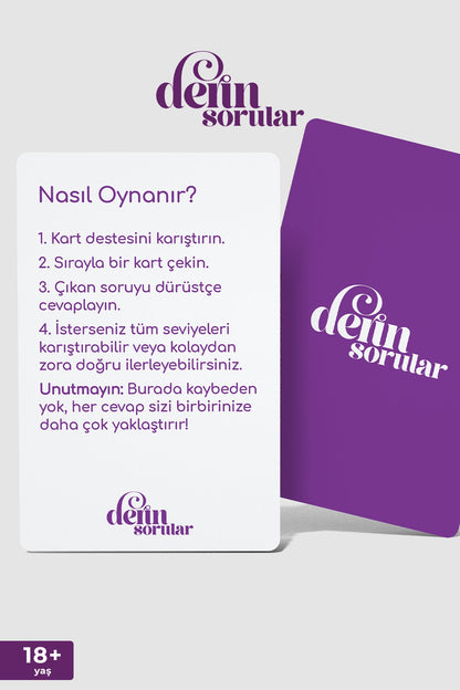 Derin Sorular – Çiftlere Özel İlişki ve Konuşma Kart Oyunu | Romantik ve Samimi Soru Kartları