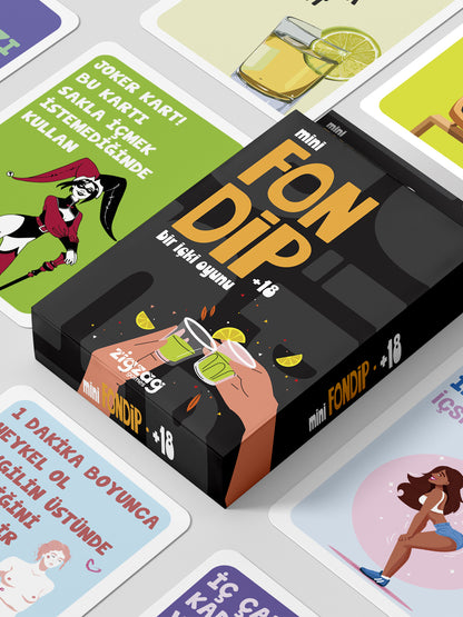 Mini Fondip +18 – Eğlenceli İçki ve Görev Kart Oyunu | Cesur +18 Partilerin Favorisi