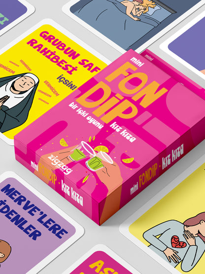 Mini Fondip Kız Kıza – Kızlara Özel İçki ve Görev Kart Oyunu | Eğlence, Cesaret ve Kahkaha