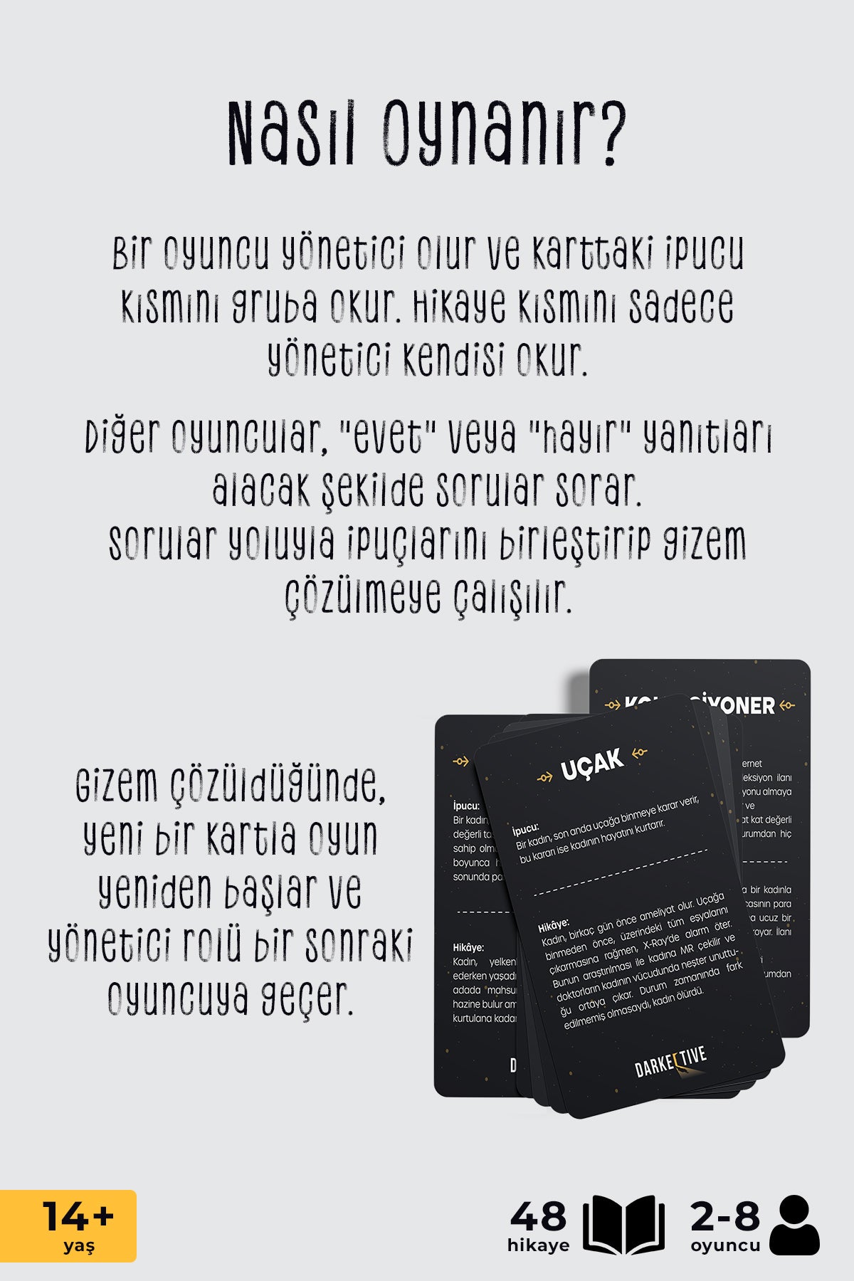 Darkective – Dedektiflik ve Zeka Kart Oyunu | Gizemleri Çöz, Gerçeği Bul!