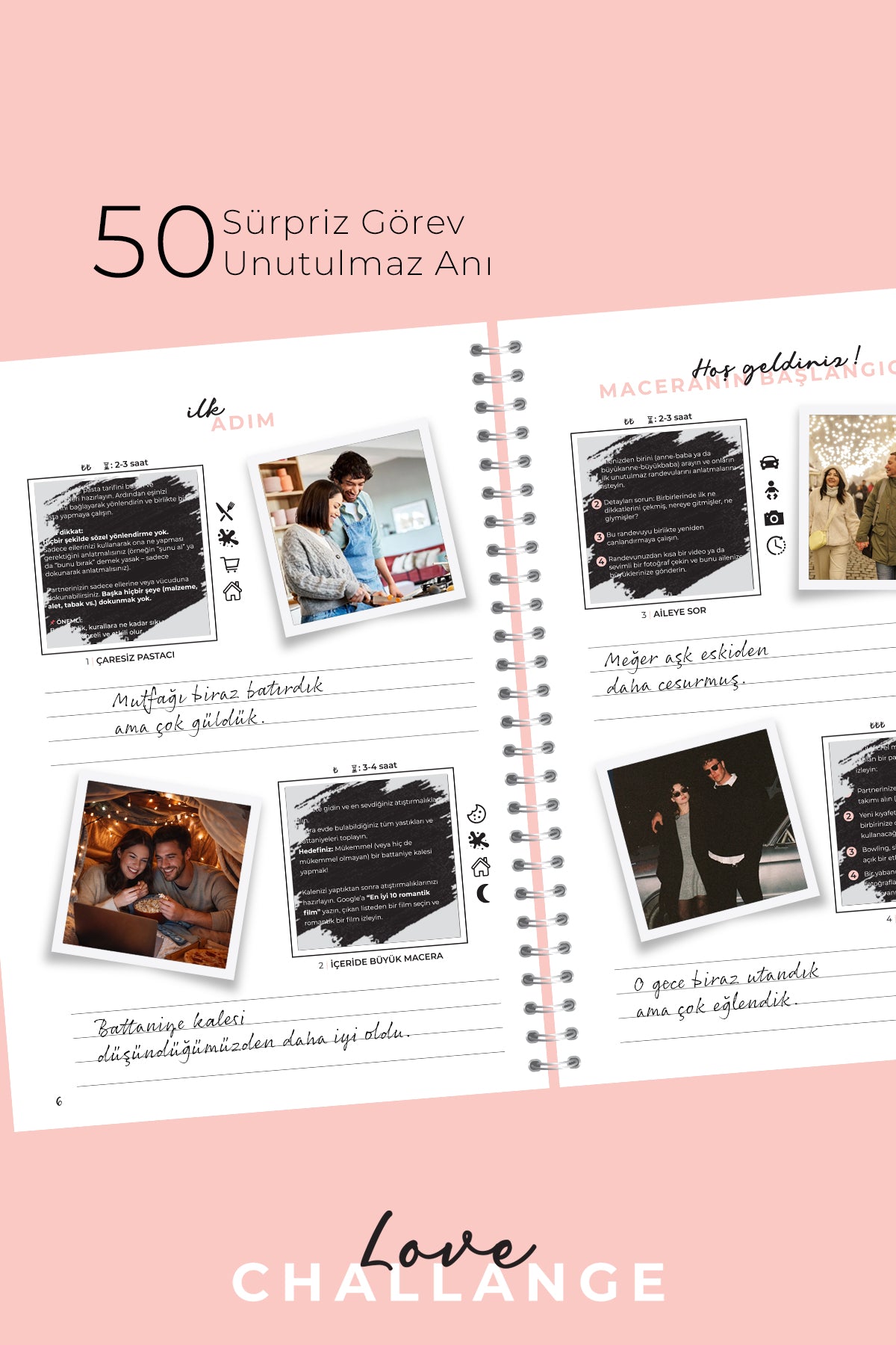 Love Challenge | Çiftler İçin Kazı Kazan Macera Kitabı | 50 Özgün Deneyim | Sevgiliye Özel Hediye