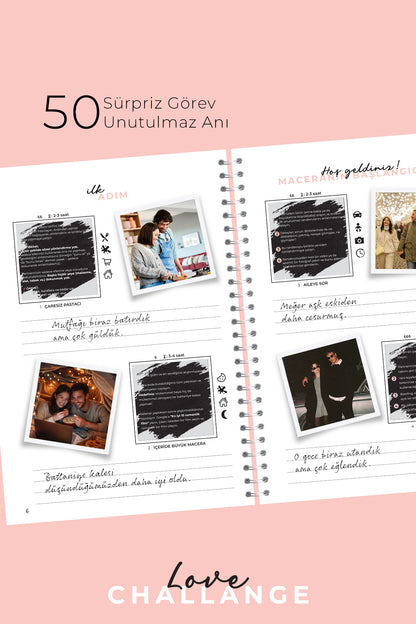 Love Challenge | Çiftler İçin Kazı Kazan Macera Kitabı | 50 Özgün Deneyim | Sevgiliye Özel Hediye