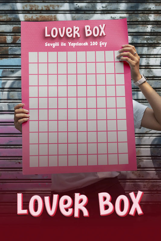 Loverbox Kazınabilir Poster – Sevgiliyle Yapılacak 100 Şey | Çiftlere Özel Romantik Aktivite Posteri
