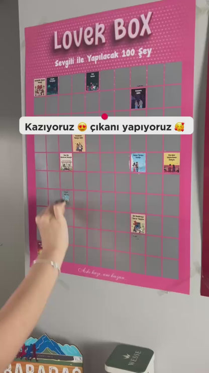 Loverbox Kazınabilir Poster – Sevgiliyle Yapılacak 100 Şey | Çiftlere Özel Romantik Aktivite Posteri